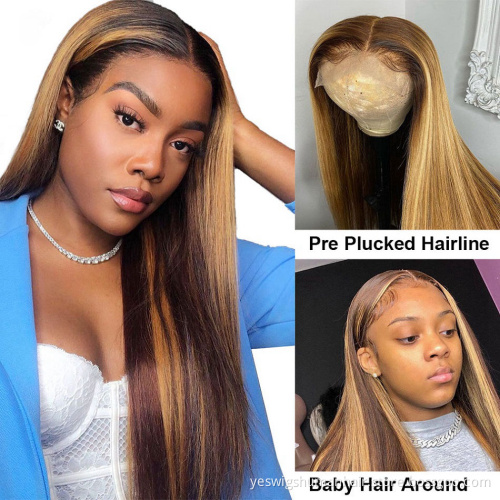 Yeswigs Hd Full 99J 27 30 Highlights Colored Lace Wig Raw Brazilian Virgin Human Hair Lace Front Wig For Black Women Human Hair
